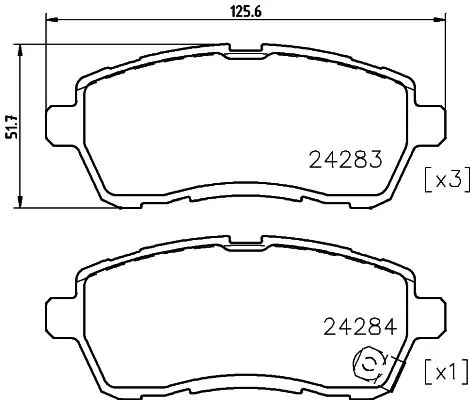 Mintex Front Brake Pads Set For Mazda 2