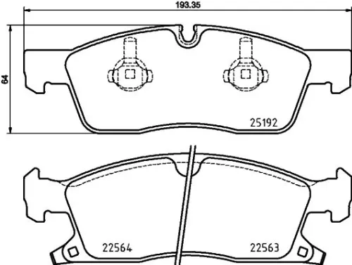 Mintex Front Brake Pads Set For Jeep Grand Cherokee