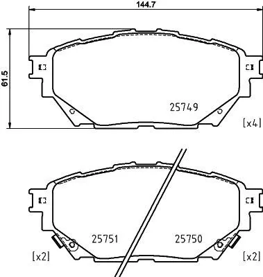 Mintex Front Or Rear Brake Pads Set For Fuso (Mitsubishi) Mitsubishi Canter Cant
