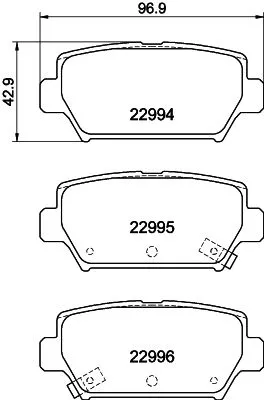 Mintex Rear Brake Pads Set For Mitsubishi Eclipse Cross