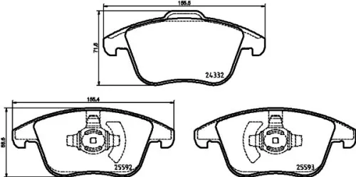 Mintex Front Brake Pads Set For Ford Mondeo