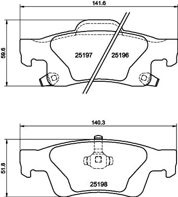 Mintex Rear Brake Pads Set For Jeep Grand Cherokee
