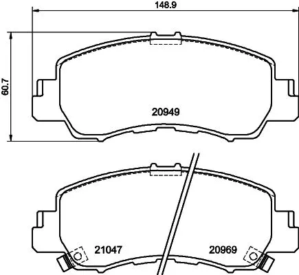 Mintex Front Brake Pads Set For Mitsubishi Eclipse Cross
