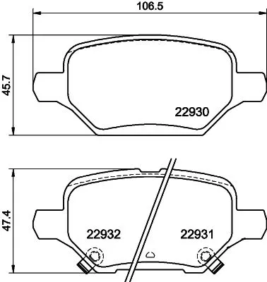 Mintex Rear Brake Pads Set For Buick Chevrolet Opel Vauxhall Encore Mokka / Mokk