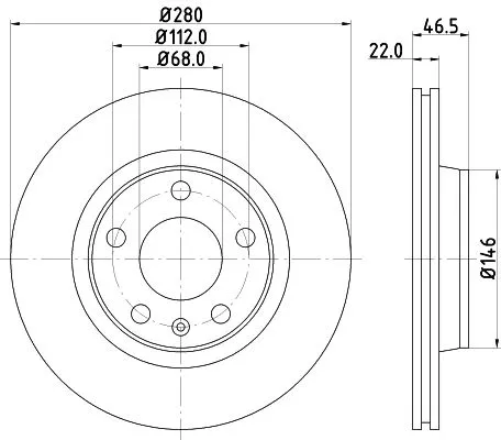 2x Mintex Front Vented Brake Discs Pair For Audi Vw A4 Passat