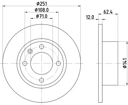 2x Mintex Rear Solid Brake Discs Pair For Citroën Xantia