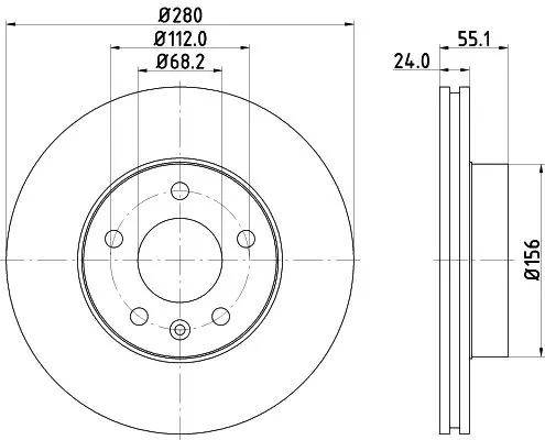 2x Mintex Front Vented Brake Discs Pair For Vw California Kombi Transporter