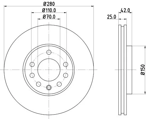 2x Mintex Front Vented Brake Discs Pair For Chevrolet Holden Opel Subaru Vauxhal