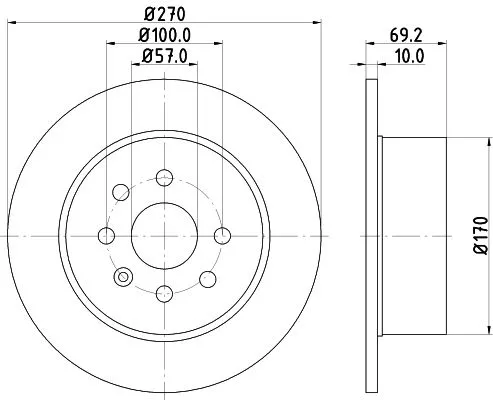 2x Mintex Rear Solid Brake Discs Pair For Chevrolet Opel Vauxhall Vectra