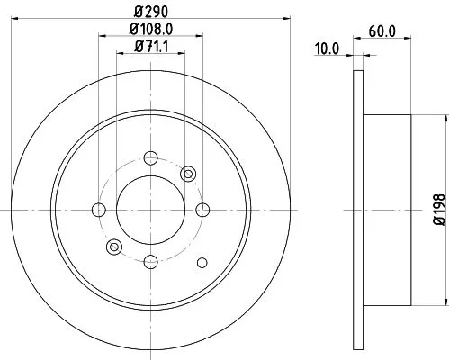 2x Mintex Rear Solid Brake Discs Pair For Peugeot 406