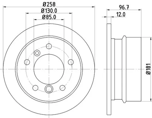 2x Mintex Rear Solid Brake Discs Pair For Dodge Freightliner Mercedes-benz Puch 