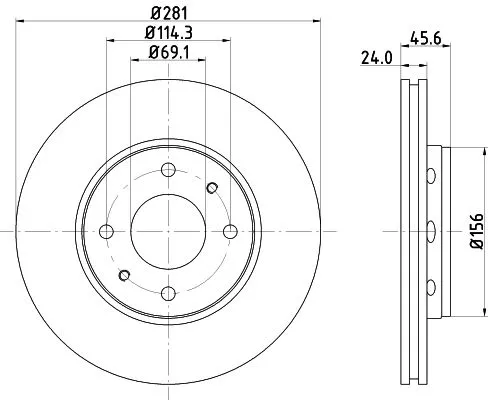 2x Mintex Front Vented Brake Discs Pair For Mitsubishi Proton Volvo Carisma Impi