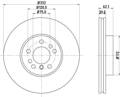 2x Mintex Front Vented Brake Discs Pair For Bmw X3 X5