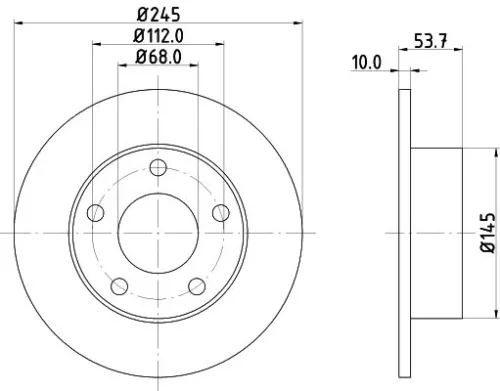 2x Mintex Rear Solid Brake Discs Pair For Audi A6