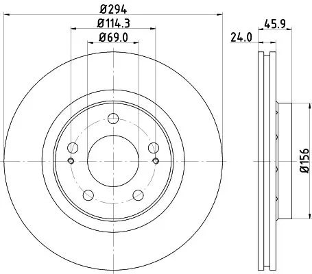 2x Mintex Front Vented Brake Discs Pair For Citroën Mitsubishi Peugeot 4007 C-cr