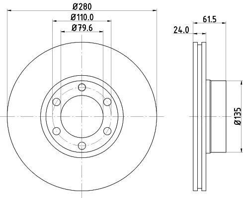 2x Mintex Front Vented Brake Discs Pair For Opel Renault Vauxhall Master Movano