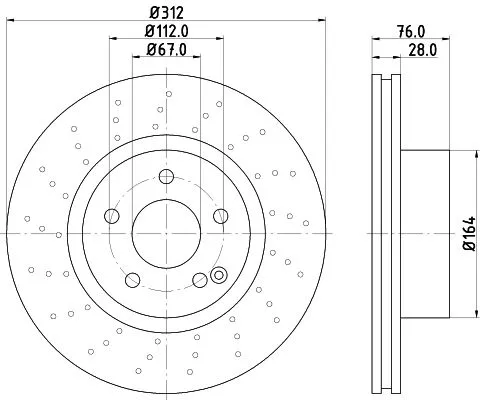 2x Mintex Front Perforated Brake Discs Pair For Mercedes-benz S-class