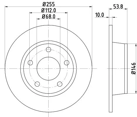 2x Mintex Rear Solid Brake Discs Pair For Audi A6