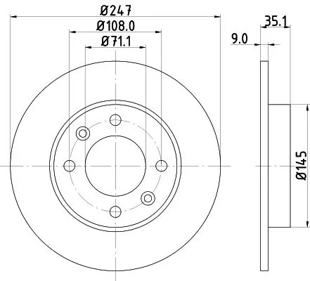 2x Mintex Rear Solid Brake Discs Pair For Citroën Fengshen Peugeot Peugeot (Df-p