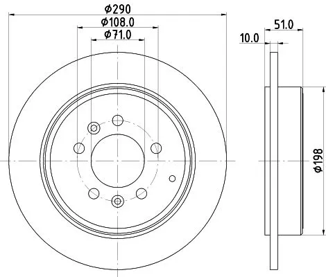 2x Mintex Rear Solid Brake Discs Pair For Peugeot 607