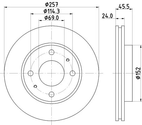 2x Mintex Front Vented Brake Discs Pair For Hyundai Hyundai (Beijing) Inokom Cou
