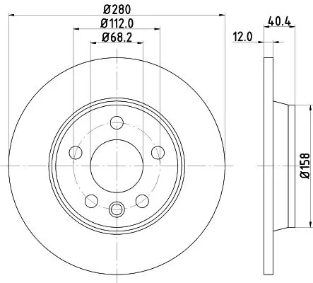2x Mintex Rear Solid Brake Discs Pair For Vw California Kombi Transporter