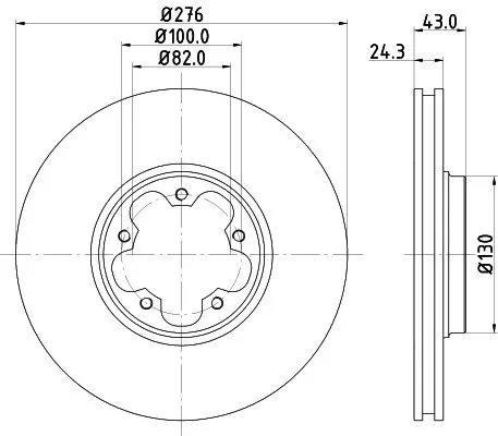 2x Mintex Front Vented Brake Discs Pair For Ford Transit Transit Tourneo