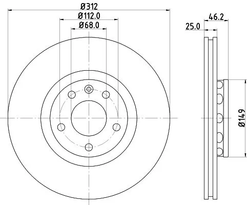 2x Mintex Front Vented Brake Discs Pair For Audi Seat Skoda Vw Vw (Svw) A4 A6 Ex