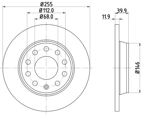 2x Mintex Rear Solid Brake Discs Pair For Audi Seat A4 Exeo