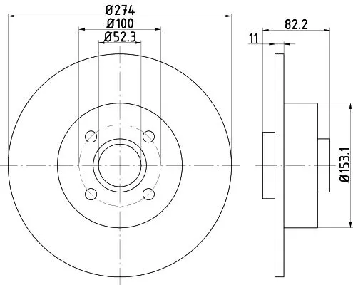 2x Mintex Rear Solid Brake Discs Pair For Renault Megane Scénic