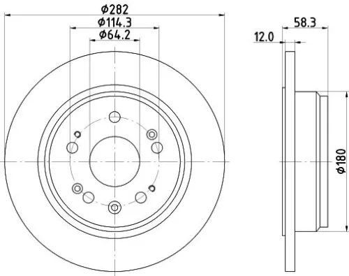 2x Mintex Rear Solid Brake Discs Pair For Honda Fr-v Stream