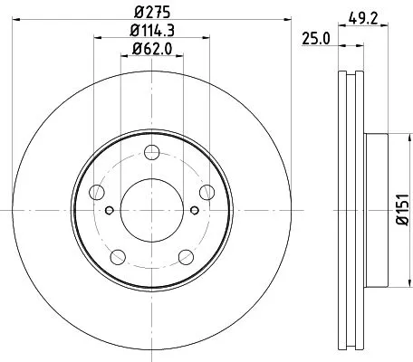 2x Mintex Front Vented Brake Discs Pair For Toyota Camry Rav 4