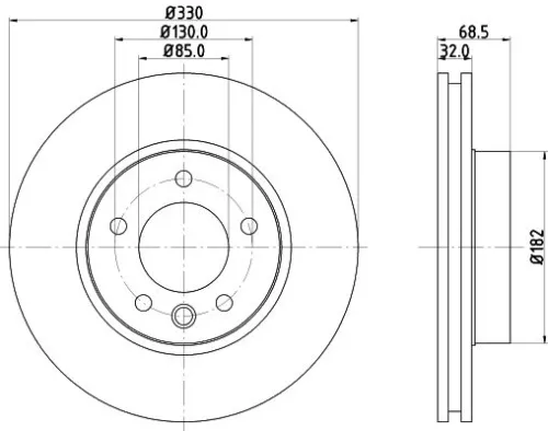 MINTEX MINTEX MDC1610RC 2x Mintex Front Right Vented Brake Discs Pair For Porsche Vw Cayenne Touareg 