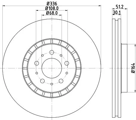 MINTEX MINTEX MDC1613C 2x Mintex Front Vented Brake Discs Pair For Volvo Xc90 