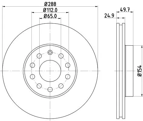 2x Mintex Front Vented Brake Discs Pair For Audi Cupra Ford Seat Skoda Skoda (Sv