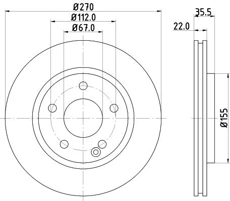 2x Mintex Front Vented Brake Discs Pair For Mercedes-benz Vaneo