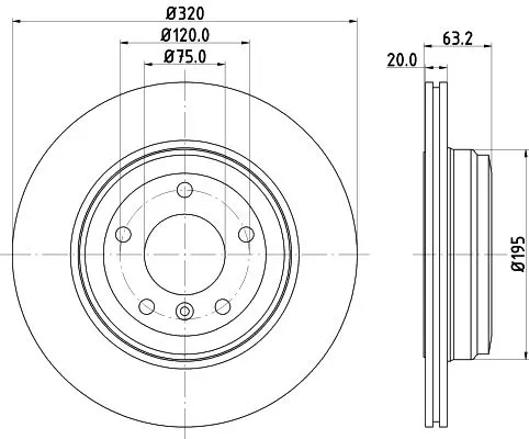 2x Mintex Rear Vented Brake Discs Pair For Bmw Bmw 5 5 Series 6