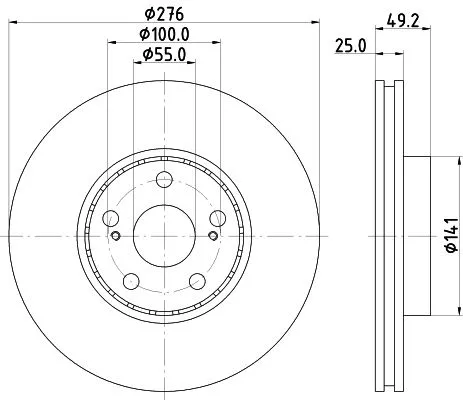 2x Mintex Front Vented Brake Discs Pair For Toyota Avensis