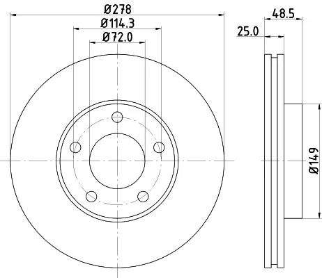 2x Mintex Front Vented Brake Discs Pair For Haima (Faw) Mazda Mazda (Changan) Ni