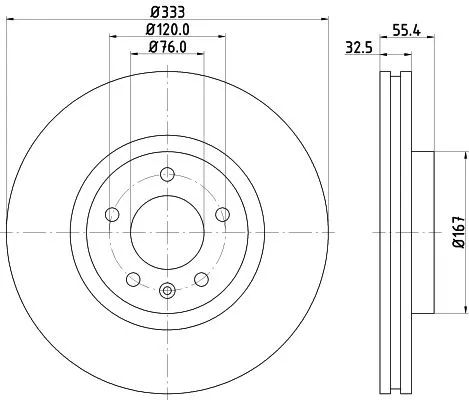 2x Mintex Front Vented Brake Discs Pair For Vw California Multivan Transporter