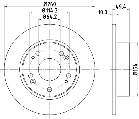 2x Mintex Rear Solid Brake Discs Pair For Honda Accord