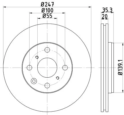 2x Mintex Front Vented Brake Discs Pair For Citroën Jac Peugeot Toyota 107 108 A