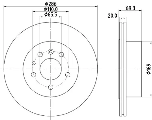 2x Mintex Rear Vented Brake Discs Pair For Opel Vauxhall Omega