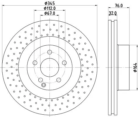2x Mintex Front Perforated Brake Discs Pair For Mercedes-benz S-class