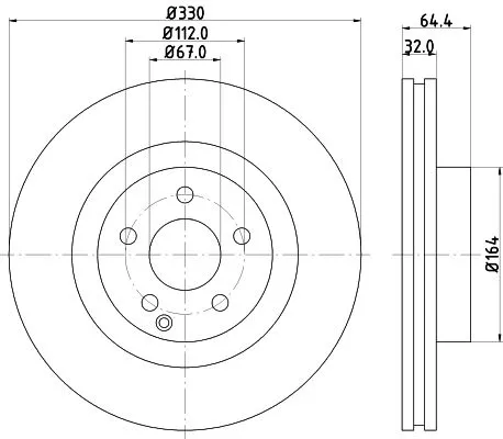 2x Mintex Front Vented Brake Discs Pair For Mercedes-benz Cls E-class Glk-class