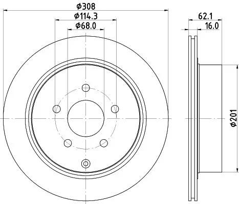 2x Mintex Rear Vented Brake Discs Pair For Infiniti Nissan Nissan (Dfac) Elgrand