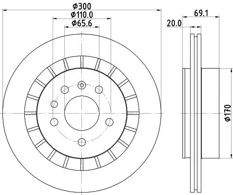 2x Mintex Rear Vented Brake Discs Pair For Baic Baic Bjev Saab 9-5 Es Series Eu 
