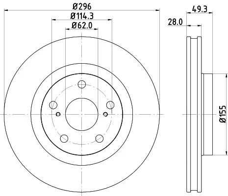 2x Mintex Front Vented Brake Discs Pair For Daihatsu Emgrand Geely Hawtai Lexus 