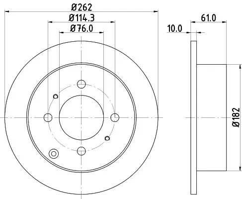 2x Mintex Rear Solid Brake Discs Pair For Hyundai Hyundai (Beijing) Inokom Kia M