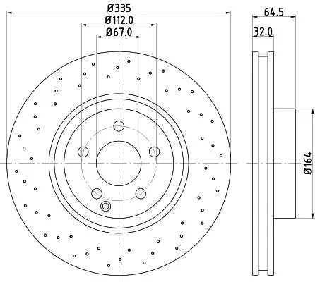 2x Mintex Front Perforated Brake Discs Pair For Mercedes-benz S-class